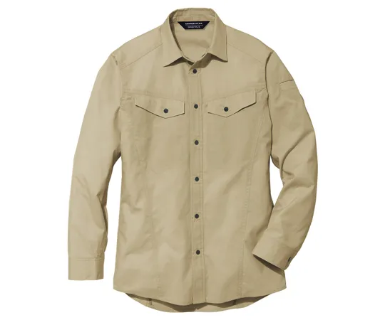 65-1298-54　［Discontinued］Work Clothes, VERDEXCEL Unisex Long Sleeve Shirt Khaki SS VES2650-UE-SS　VES2650-UE-SS