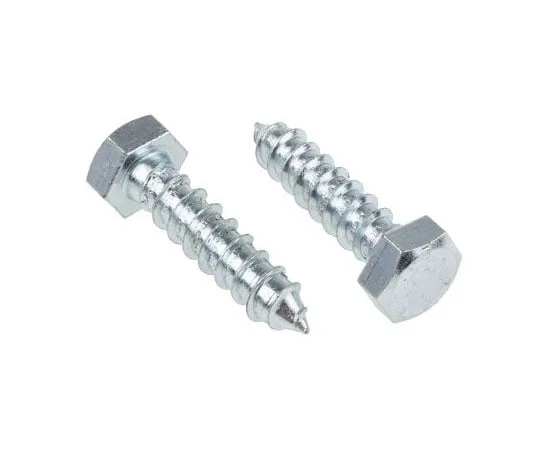 63-4691-14　Hex Steel Wood Screw Bright Zinc Plated, M12 Thread　144-3544