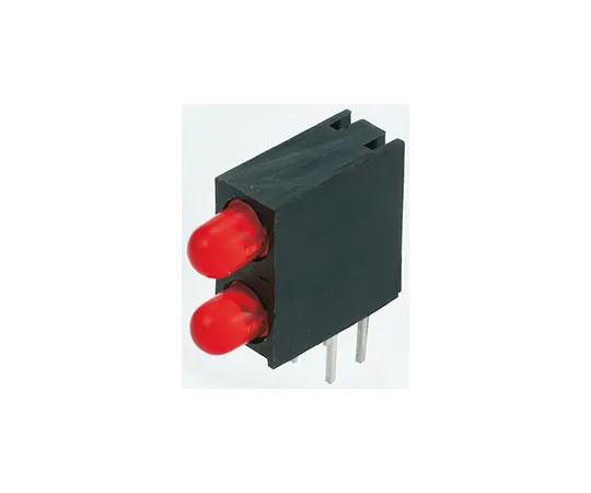 63-4804-18　Kingbright L-93A8EB/2ID, Red Right Angle PCB LED Indicator, 2 LEDs, Through Hole 2.5 V　L-93A8EB/2ID