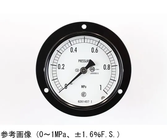 65-4274-19-20　Normal Pressure Gauge (Φ75) Embedded D Frame (Mounting Hole) with 0.06 MPa with Inspection Certificate　AC15-221
