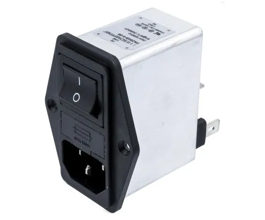 63-4798-89　Male C14 IEC Filter Panel Mount 5 x 20mm,Faston,Rated At 6A,250 V ac Operating Frequency 50 → 400Hz　FN284B-6-06