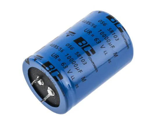 63-4716-96　Vishay 10000μF 63V dc Aluminium Electrolytic Capacitor, Through Hole 35 (Dia.) x 50mm +85°C 35mm 10mm　MAL205658103E3