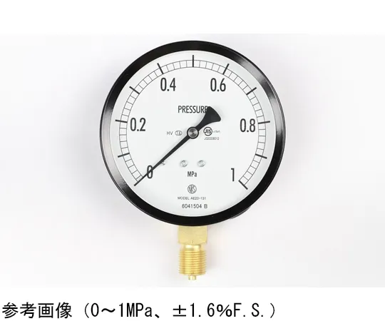 65-4283-36-20　Normal Pressure Gauge (Φ100) Vertical A-Frame for Heat and Vibration Resistance with 0.16 MPa with Inspection Certificate　AE20-131