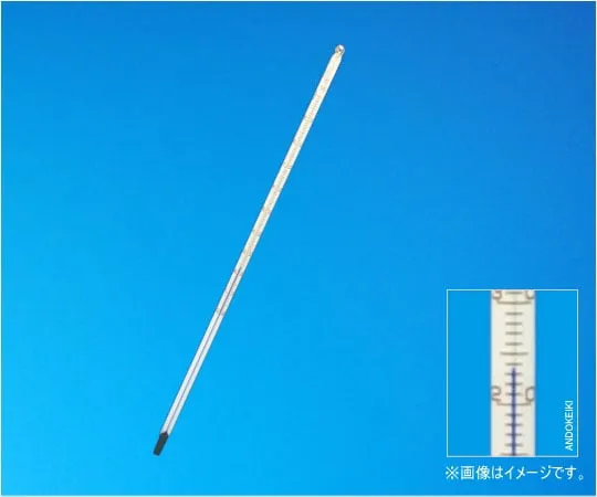 64-0705-75　Blue Liquid Rod Thermometer 0 ~ 100 °C (1 °C) Total Burn Length 300 mm　1-20-1