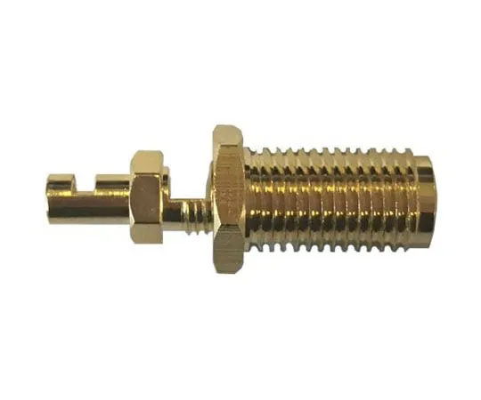 63-4682-18　RF Solutions Straight 50Ω Panel Mount Bulkhead Fitting SMA Connector, Solder Termination RG178, RG196　CON-SMAF-RG178S