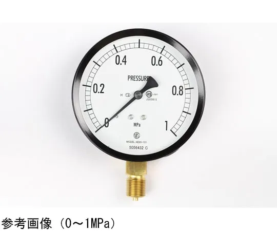 65-4283-28-20　Normal Pressure Gauge (Φ100) Vertical A Frame for Heat Resistance 0.16 MPa with Inspection Certificate　AE20-131