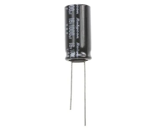 63-4736-56　Rubycon 1000μF 16V dc Aluminium Electrolytic Capacitor, Through Hole 10 (Dia.) x 20mm +105°C 10mm 5mm　16YXF1000M10X20