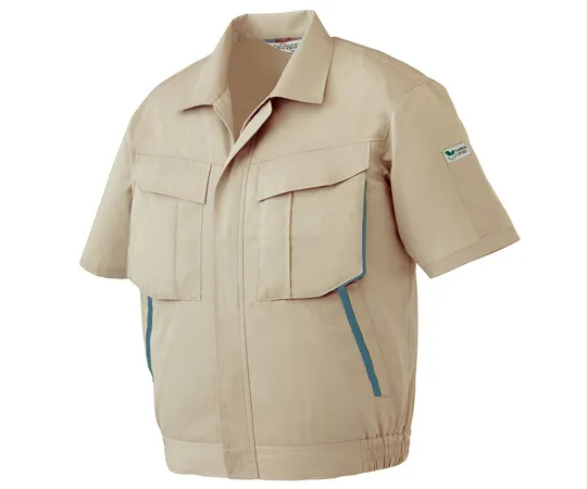 65-1295-75　Work Clothes, Eco Antistatic Male/Female Pair Short Sleeve Blouson Beige SS RCS580-UE-SS　RCS580-UE-SS
