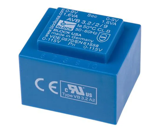 63-4931-58　9V ac 2 Output Through Hole PCB Transformer, 3.2VA　AVB3.2/2/9