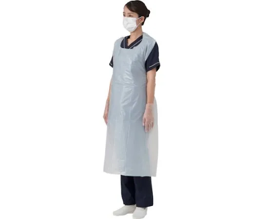 67-6826-09　Vinyl Apron P White 50 Pieces　076355