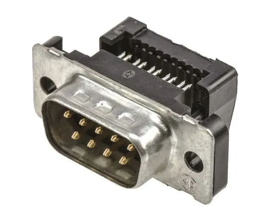 63-4687-03　TE Connectivity AMPLIMITE HDF-20 Series 2.76mm Pitch 9 Way IDC D-Sub Ribbon Cable Connector, Plug, Steel Shell　1658613-4