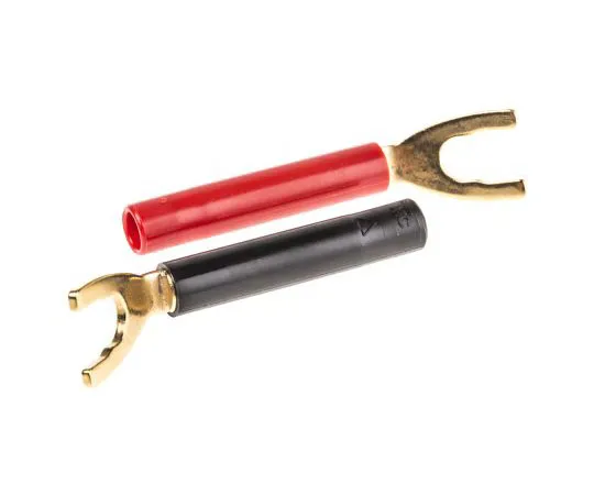 63-4737-40　Multi Contact Insulated Crimp Spade Connector, 4mm Stud Size, Red/Black　23.0440-22 23.0440-21