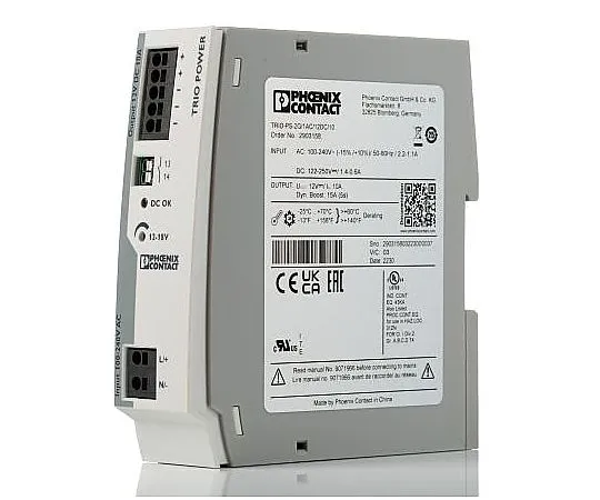 63-4686-52　Phoenix Contact, TRIO-PS-2G/1AC/12DC/10 PSU, 12V dc Output Voltage, 10A output current　2903158