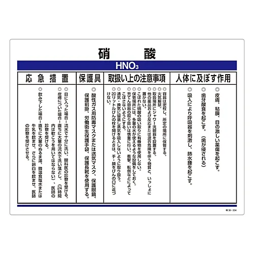61-3383-75　［Discontinued］Chemical Substance Related Sign Nitrate Special 38-304　35304