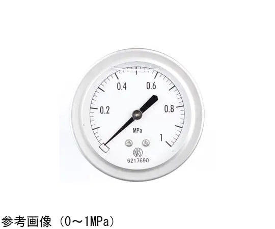 65-4325-87-20　Pressure Gauge with Glycerin (60Φ) with 0.1 MPa Inspection Certificate　GV55-673