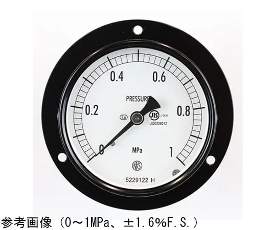65-4275-85-20　Normal Pressure Gauge (Φ75) Embedded D Frame (Mounting Hole) with 0.16 MPa Inspection Certificate　AC15-281