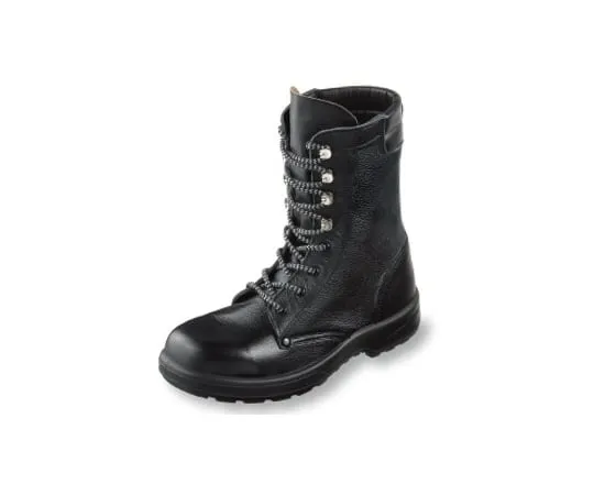 64-6535-01　Resin Toecap Urethane 2-Layer Long Lace-Up Boots Black 23.5 cm　AZ511