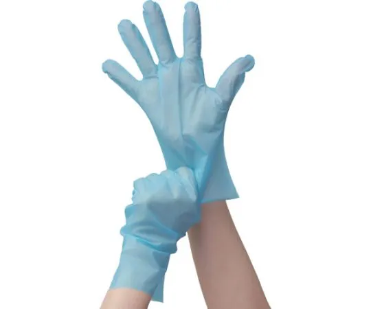 67-6826-22　Polyethylene Gloves Stretch Type Blue L 100 Pieces　082054