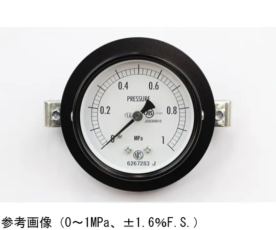 65-4271-54-20　Normal Pressure Gauge (Φ60) Embedded D Frame (Mounting Bracket) with 0.16 MPa Inspection Certificate　AA15-171