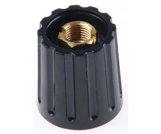 63-4800-81　RS Pro Potentiometer Knob, Collet Type, 14.7mm Knob Diameter, Black, 3.2mm Shaft　463-8520