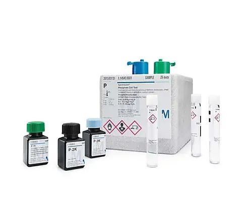 61-0286-95　Spectroquant(R) Phosphoric Acid Cell Test (For Orthophosphoric Acid) Measurement Principle: Photometric Analysis, PMB Method 0.05-5.00mg/L PO4-P 0.2-15.3mg/L PO4(3-) 0.11-11.46mg/L P2O5 100474 1ST　1.00474.0001