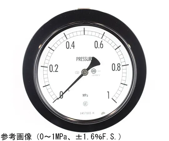 65-4280-93-20　Normal Pressure Gauge (Φ100) Embedded D Frame (Mounting Bracket) with 2.5 MPa with Inspection Certificate　AE15-143