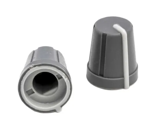 63-4805-71　RS PRO Potentiometer Knob, Push-On Type, 13mm Knob Diameter, Grey, D Shaped Shaft Type, 6.4mm Shaft　467-6718