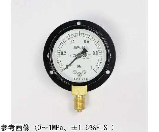 65-4270-42-20　Normal Pressure Gauge (Φ60) Vertical B Frame for Vibration Resistance with 0.1 MPa with Inspection Certificate　AA10-221
