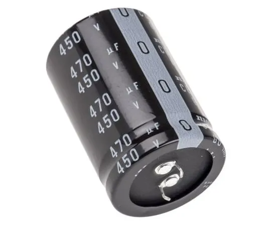 63-4827-96　Nichicon 470μF 450V dc Aluminium Electrolytic Capacitor, Through Hole 35 (Dia.) x 50mm +105°C 35mm 10mm　LGU2W471MELC