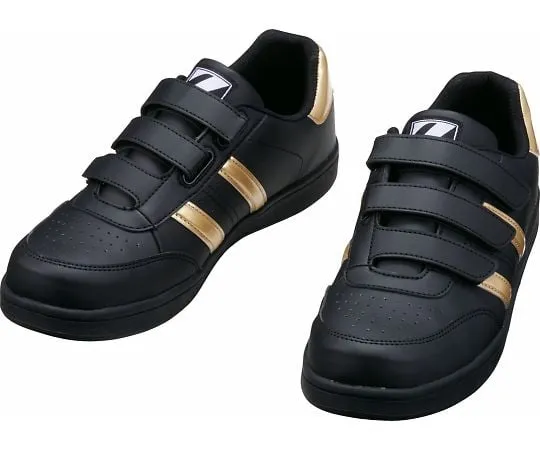 64-0993-29　Safety Shoes Velcro Black x Gold 22.0 cm　S3172-1