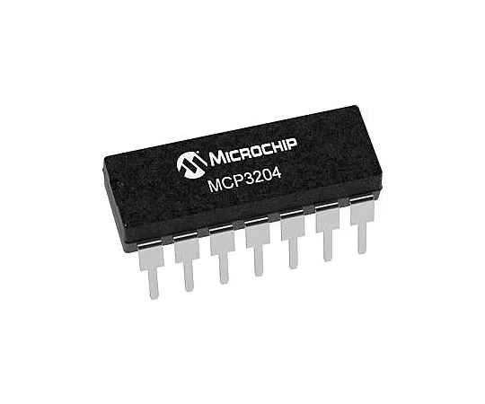 63-4777-40　Microchip MCP3204-CI/P, 12-bit Serial ADC Pseudo Differential, Single Ended Input, 14-Pin PDIP　MCP3204-CI/P