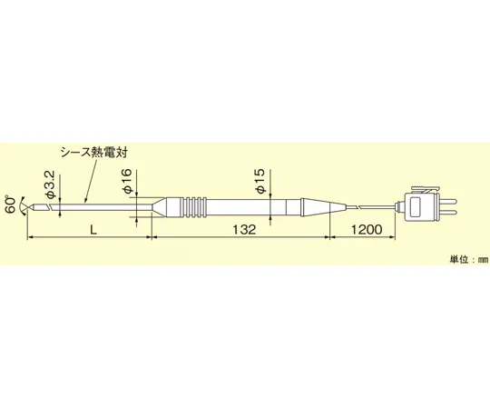 67-4917-16　Temperature Sensor Needle Type K Thermocouple 150 Mm　YC520-11K