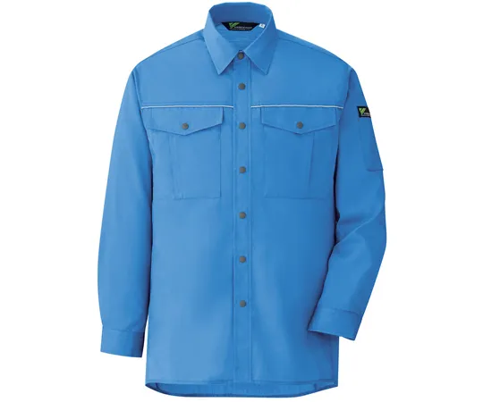65-1296-95　Work Clothes, VERDEXCEL Eco Electrostatic Long Sleeve Shirt Blue S VES2453-UE-S　VES2453-UE-S