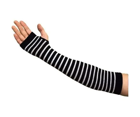 63-2404-51　Arm Cover For women Black WHITE Border　NO.TK15-BK-WH-BORDER