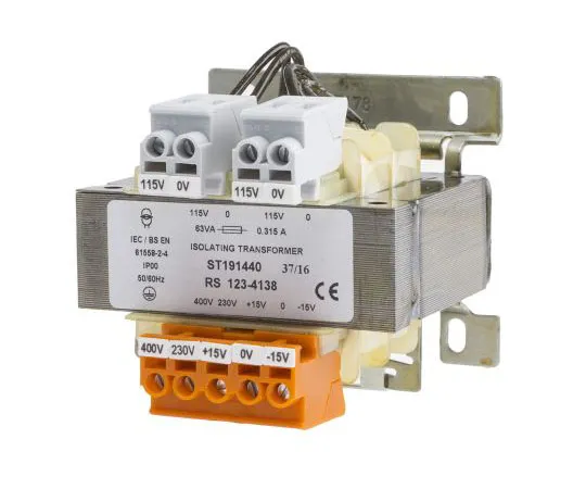 63-4668-93　RS PRO 63VA Isolation Transformer, 15 → 400V ac Primary, 115 Secondary　123-4138