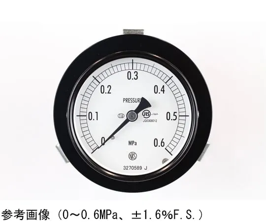 65-4273-81-20　Normal Pressure Gauge (Φ75) Embedded D Frame (Mounting Bracket) with 0.1 MPa Inspection Certificate　AC15-133