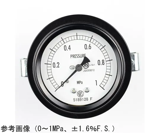 65-4293-79-20　Sealed Pressure Gauge (60Φ) Embedded D Frame (Mounting Bracket) with 0.6 MPa with Inspection Certificate　BA15-173