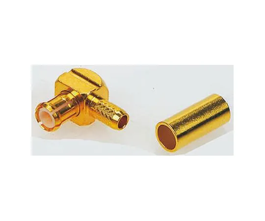 63-4841-51　TE Connectivity Right Angle Cable Mount MCX Connector Plug, 50Ω Impedance, Crimp, Solder Termination, 0 → 6GHz,　1-1337585-0