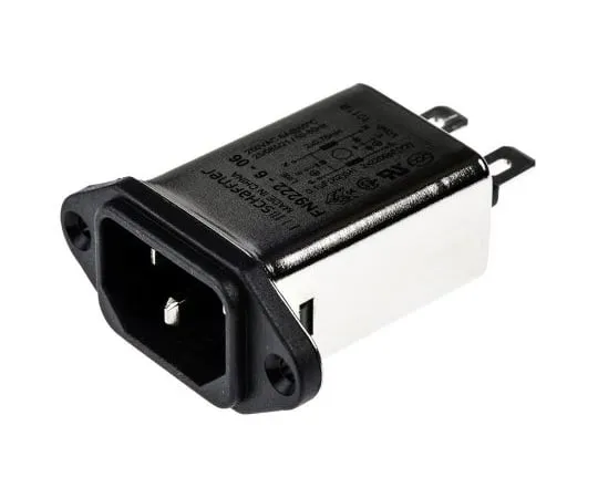 63-4798-27　Male C14 IEC Filter Panel Mount,Faston,Rated At 6A,250 V ac Operating Frequency 0 → 400Hz　FN9222-6-06