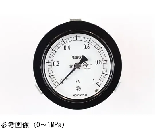 65-4274-12-20　Normal Pressure Gauge (Φ75) Embedded D Frame (Mounting Bracket) with 0.1 MPa Inspection Certificate　AC15-181