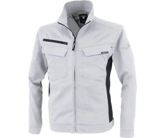 65-8353-59　Cotton Lined Stretch Long Sleeve Blouson Silver Gray 3L　1514-22-3L