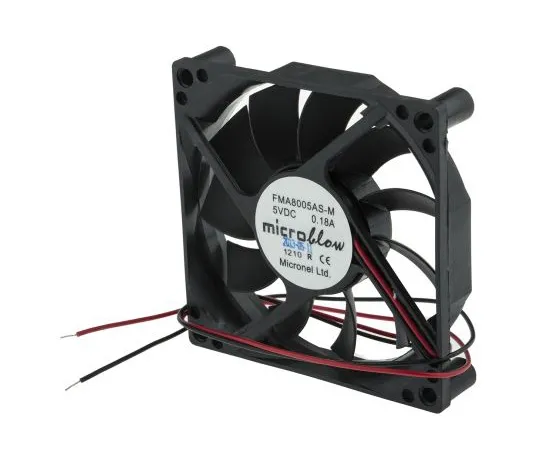 63-4796-39　Micronel FMA Series Axial Fan, 80 x 80 x 16mm, 36m³/h, 1.25W, 5 V dc　FMA8005AS-M