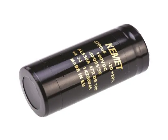 63-4778-14　KEMET 4700μF 100V dc Aluminium Electrolytic Capacitor, Chassis Mount 36 x 82mm +85°C 36mm 82mm　ALS30A472DE100