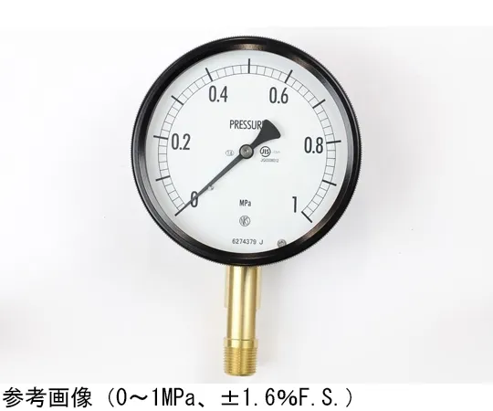 65-4300-30-20　Sealed Pressure Gauge (100Φ) Vertical A Frame with 0.16 MPa with Inspection Certificate　BE10-181