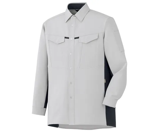 65-1294-88　Work Clothes, Unisex Long Sleeve Shirt Silver Gray SSS GS2701-UE-SSS　GS2701-UE-SSS