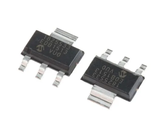 63-4934-51　Microchip MCP1825S-3302E/DB, LDO Regulator, 500mA, 3.3 V, ±0.5% 3+Tab-Pin, SOT-223　MCP1825S-3302E/DB