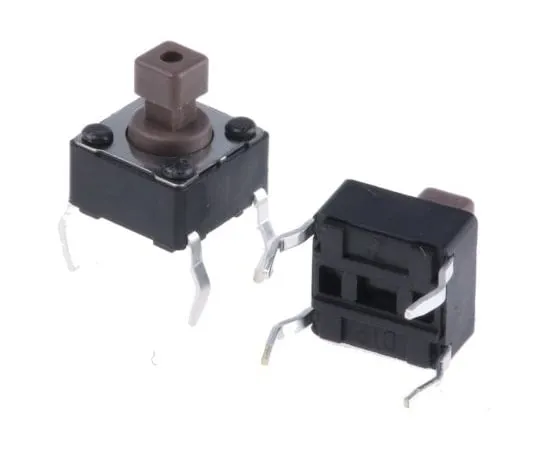 63-4777-11　Brown Button Tactile Switch, Single Pole Single Throw (SPST) 50 mA @ 12 V dc 3.8mm　DTS644NV