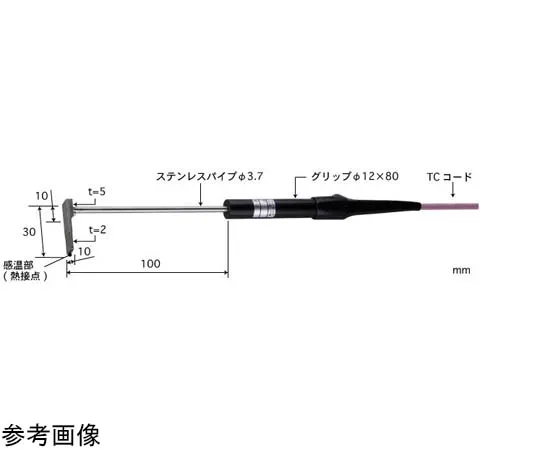 65-3533-52　［Out of stock］Temperature Sensor for Micro Surface CS Series with ISO Document -50~400°C Pipe Shape: Type 6 Type E　CS-36E-010-1-TC1-ASP