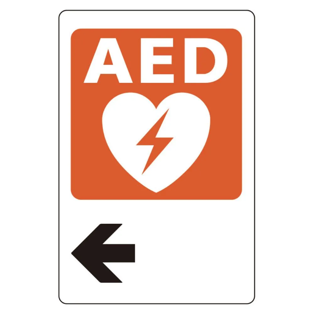 62-6140-43　AED Sticker Left Arrow　831-02A