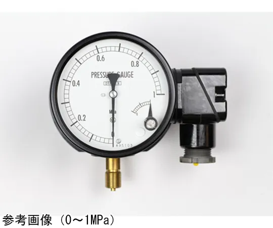 65-4326-96　Pressure Gauge with Micro Switch Contact (100Φ) Brass H: Upper Limit 1 Contact 0.1 MPa　JM11-131